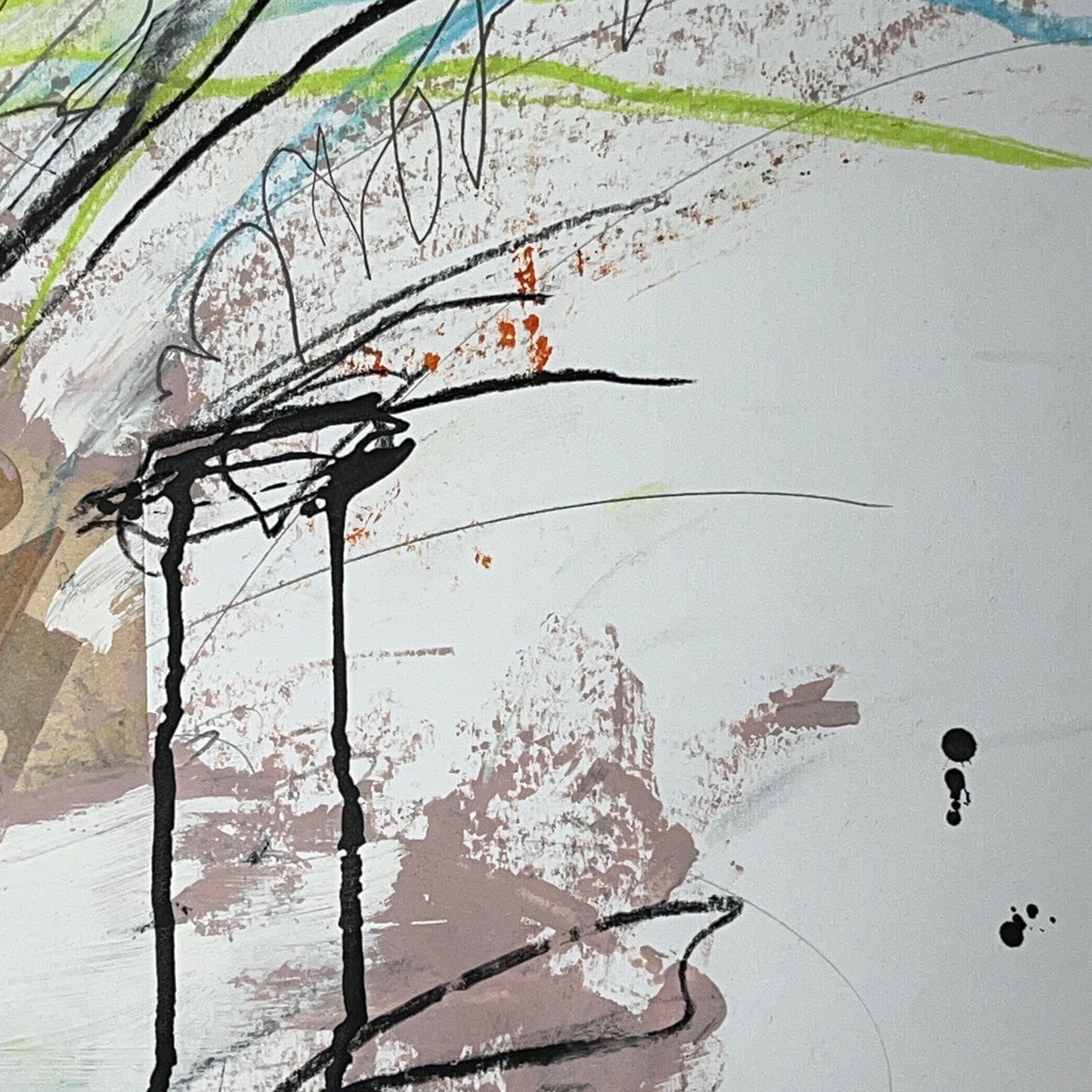 Original Mixed Media Abstract Modern Art Painting 18x24 "Acersecomic" Signed