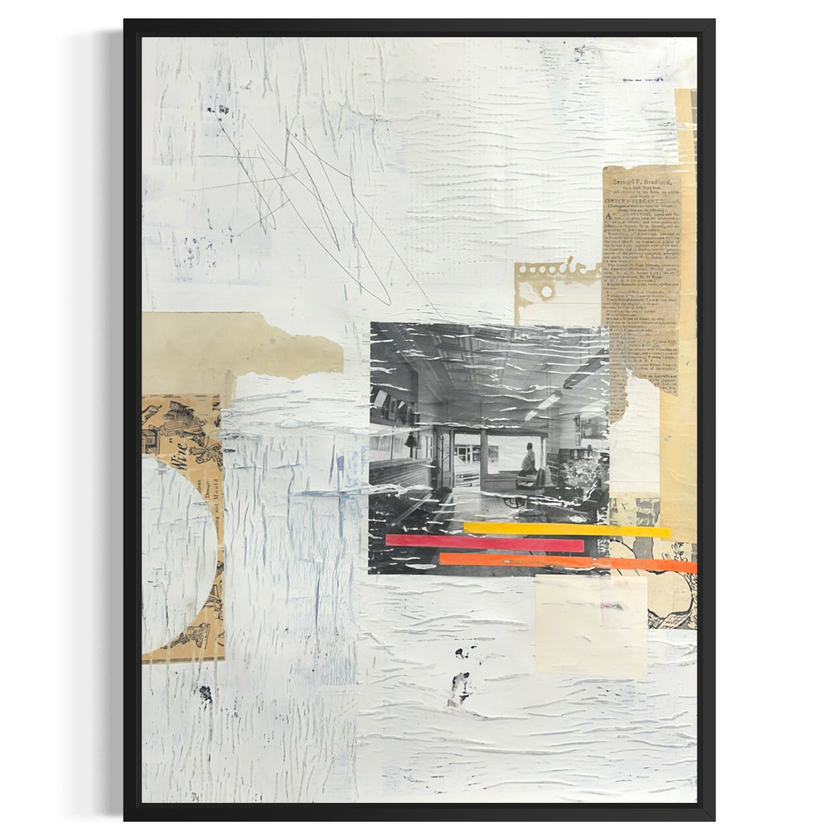 Original Mixed Media Modern Art Collage Painting 18x24 "Obscurantism" Signed