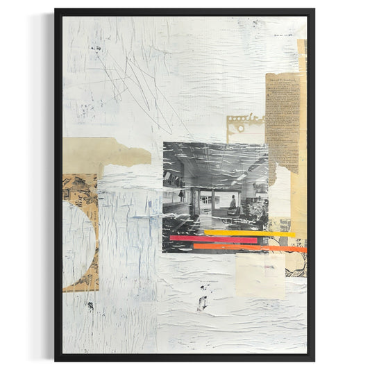 Original Mixed Media Modern Art Collage Painting 18x24 "Obscurantism" Signed