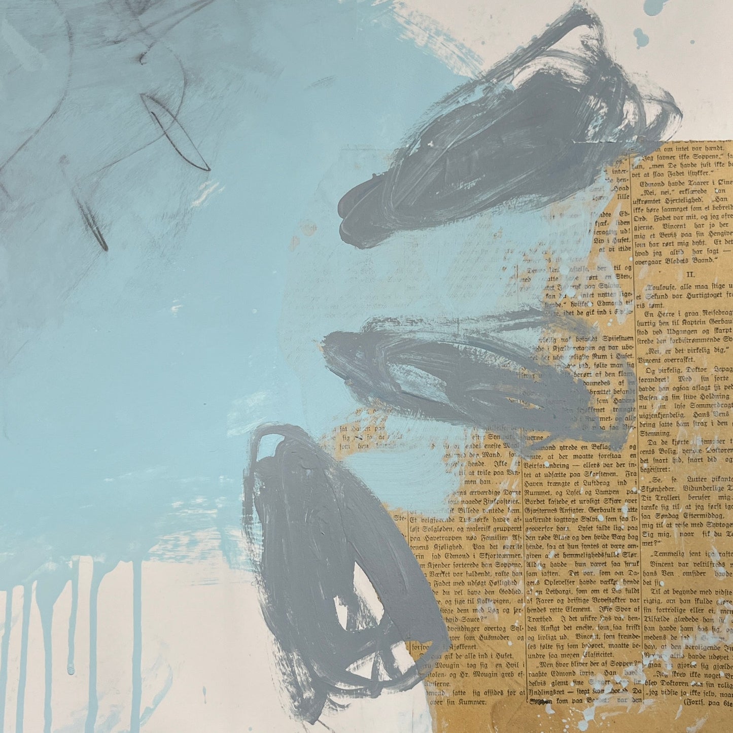 Original Mixed Media Abstract Modern Art Painting 18x24 "Limoniad" Signed