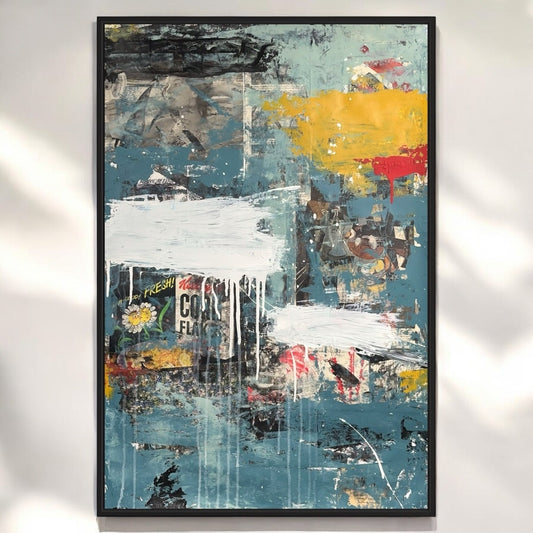 Original Mixed Media Abstract Modern Art Painting 24x36 "Cepaceous" Signed