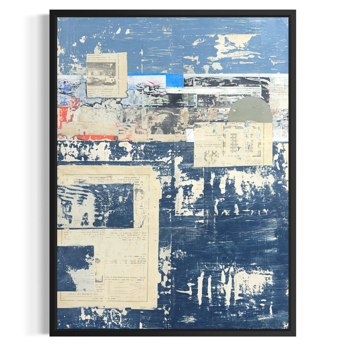 Original Mixed Media Modern Art Collage Painting 18x24 "Stramineous" Signed