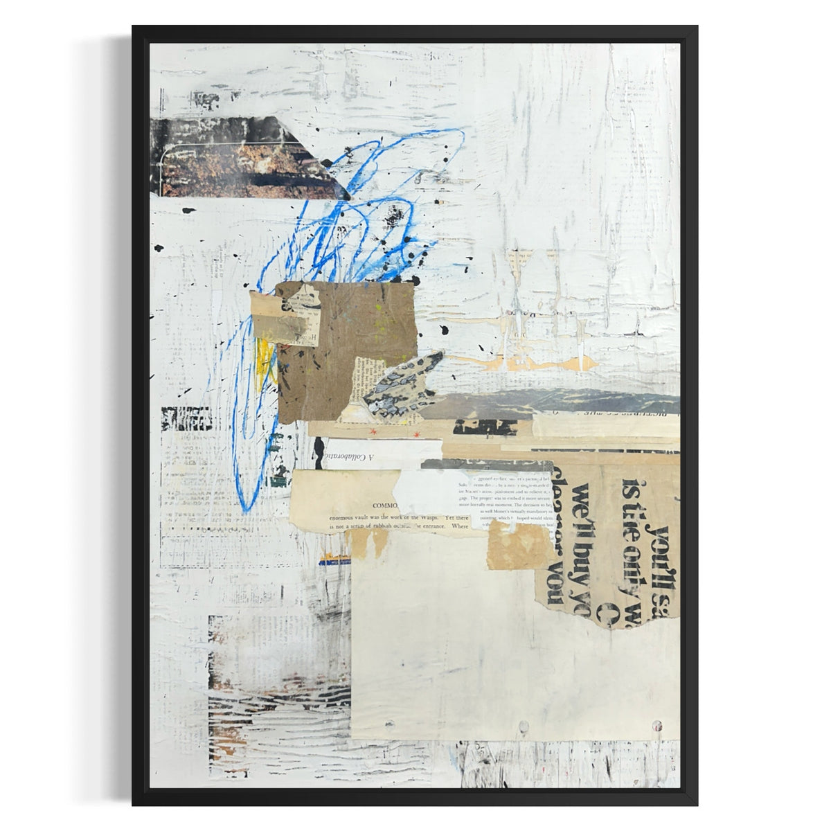 Original Mixed Media Modern Art Collage Painting 18x24 "Lasher" Signed
