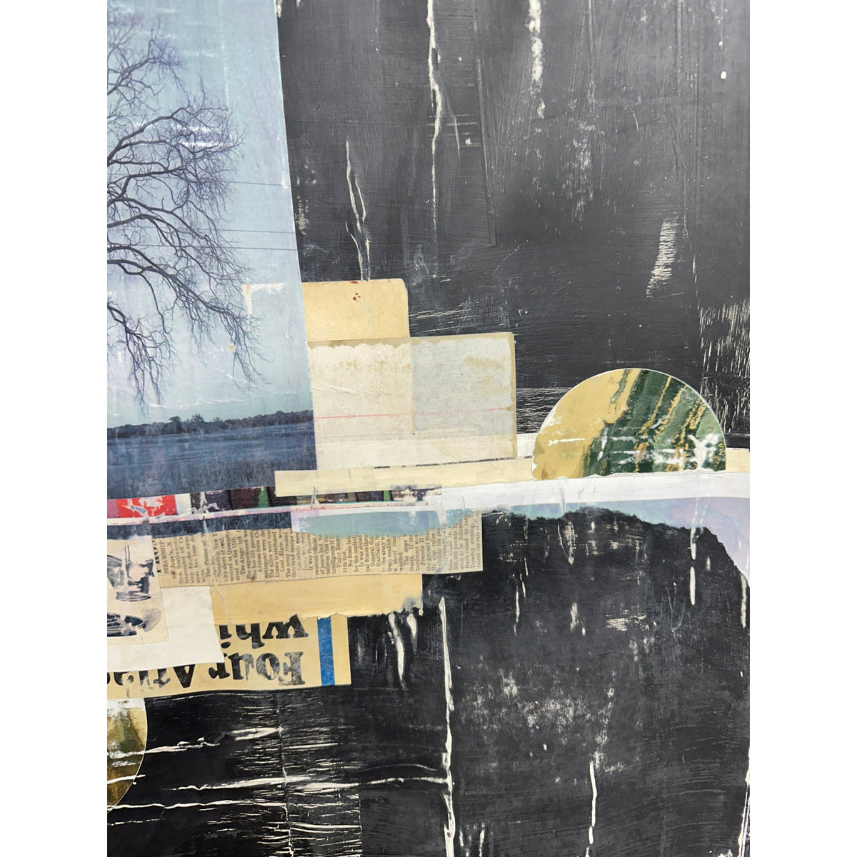Original Mixed Media Modern Art Collage Painting 18x24 "Yapness" Signed