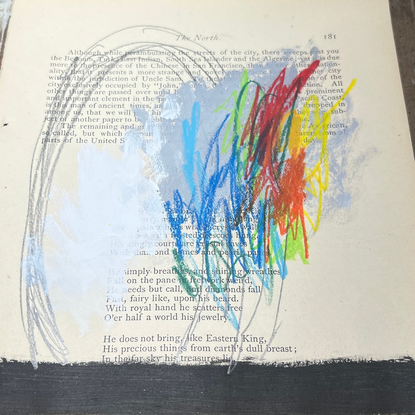 Original Abstract Modern Art Painting on Paper from 1875 Magazine #9 Signed