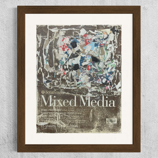 Original Mixed Media Abstract Art 11x14 "Strathmore Sketchbook Cover Collage"