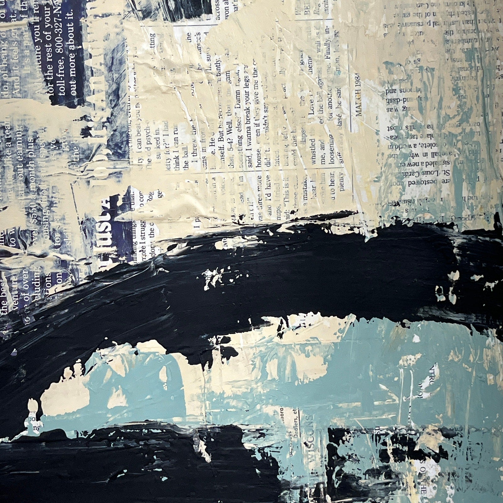 Original Mixed Media Abstract Modern Art Painting 18x24 