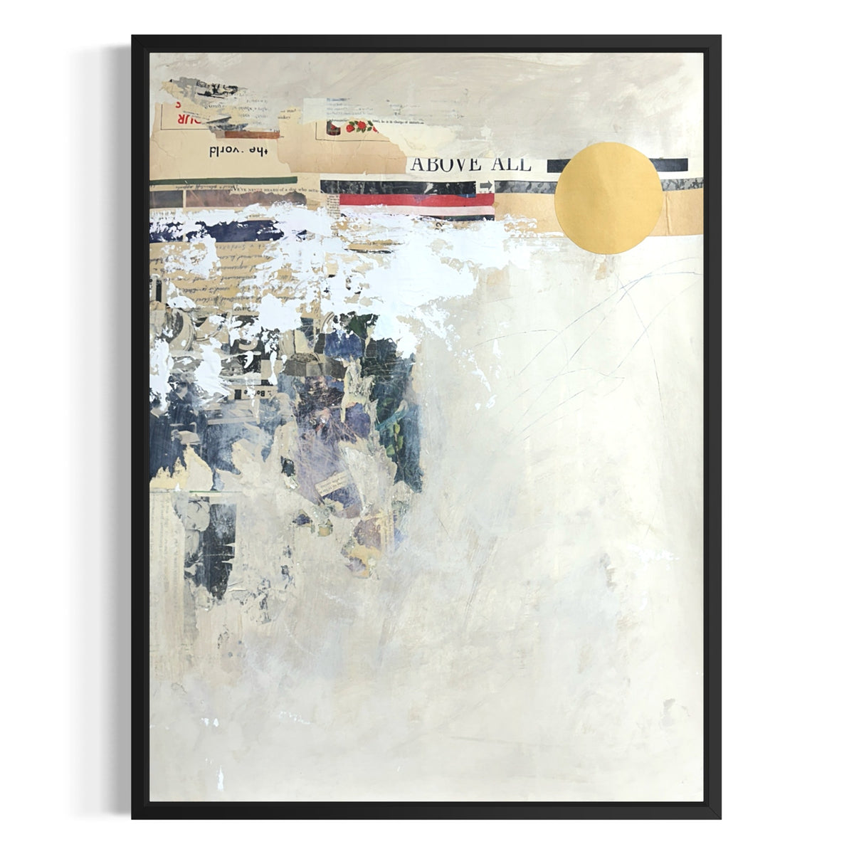 Original Mixed Media Modern Art Colllage Painting 18x24 "Hemialgia" Signed