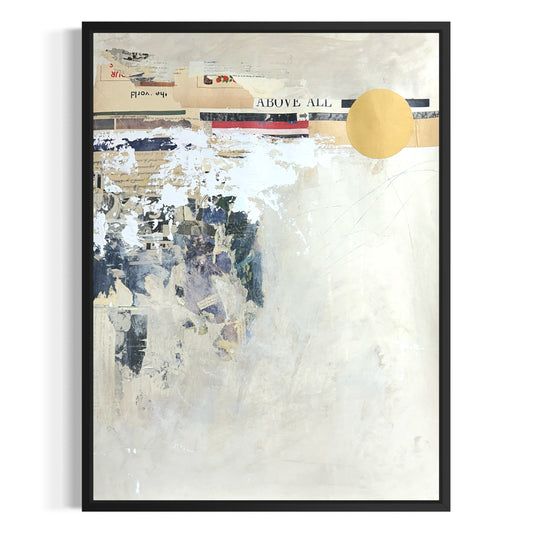 Original Mixed Media Modern Art Collage Painting 18x24 "Hemialgia" Signed