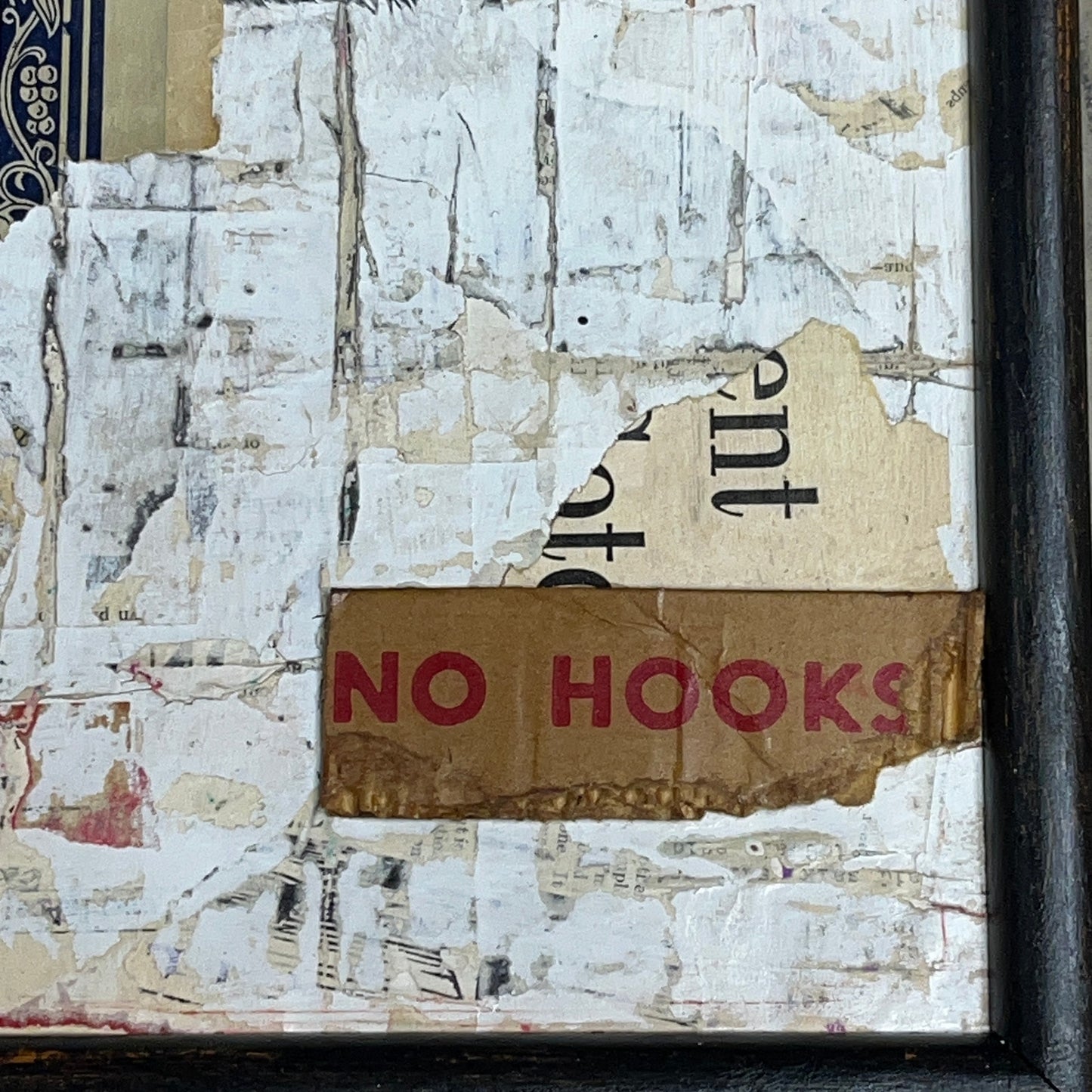Original Framed Mixed Media Modern Art Collage Painting 12x15 "No Hooks"