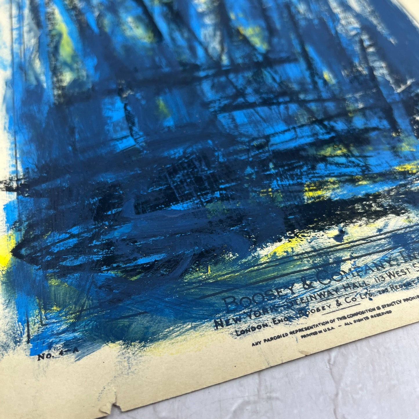 Original Abstract Art Painting "Danny Boy" On Sheet Music 7x10