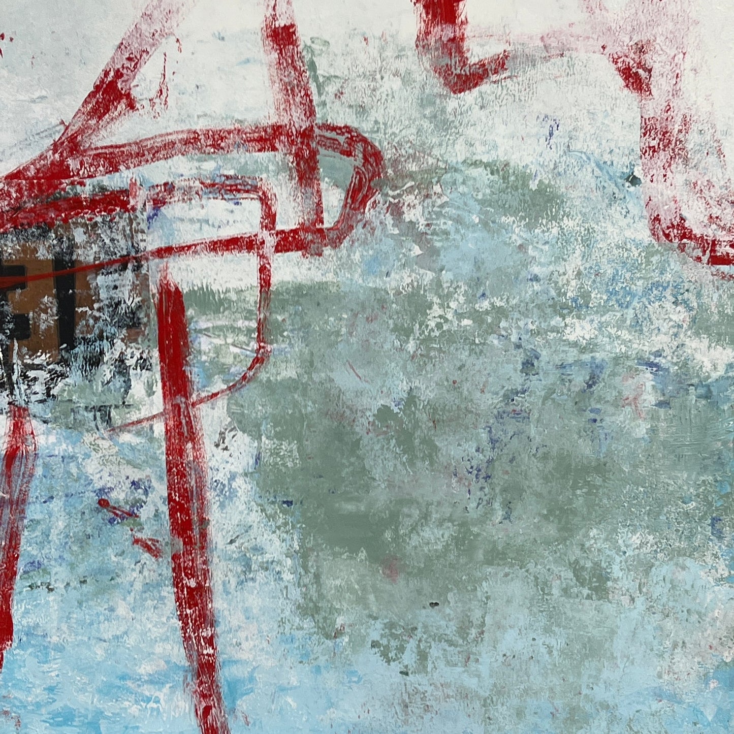 Original Mixed Media Abstract Modern Art Painting 18x24 "Cyaneous" Signed