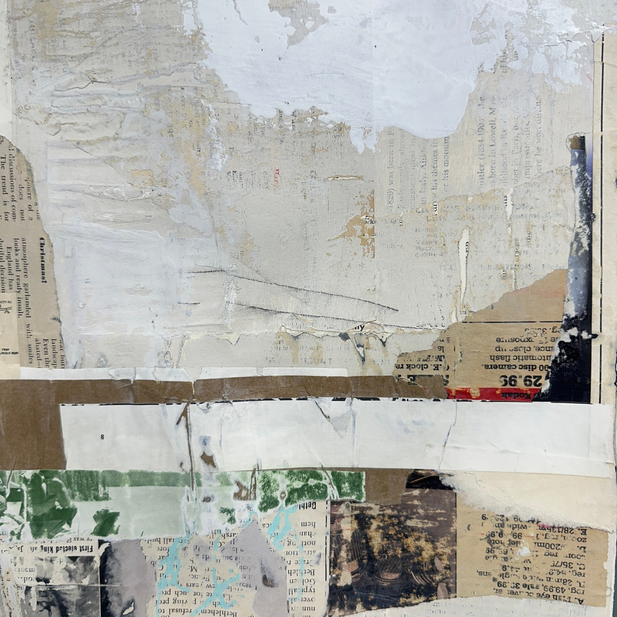 Original Mixed Media Modern Art Collage Painting 18x24 "Epistrophe" Signed