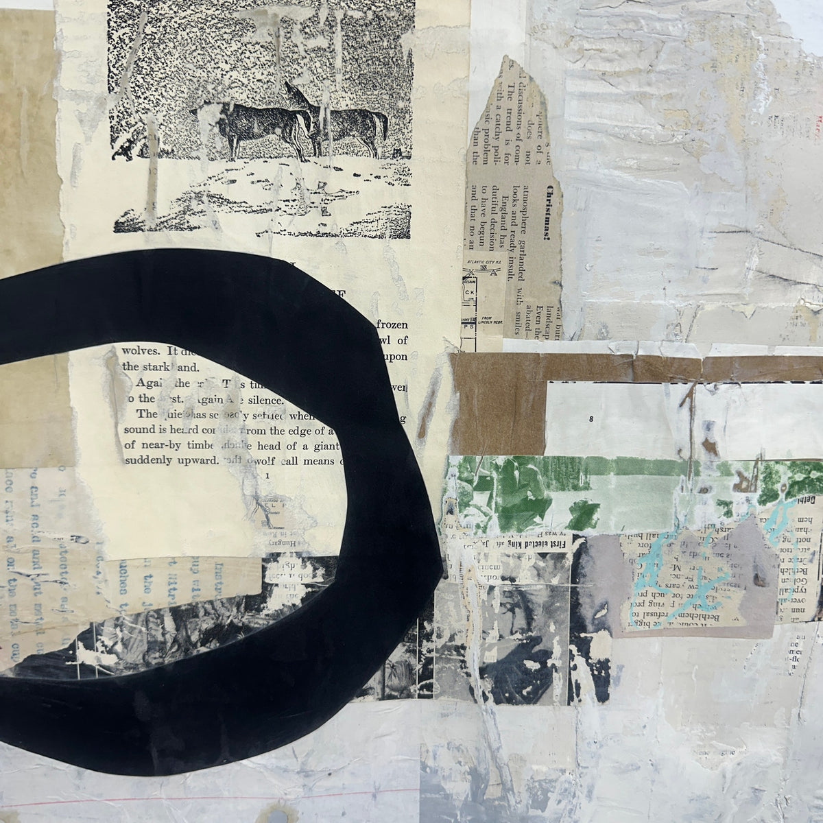 Original Mixed Media Modern Art Collage Painting 18x24 "Epistrophe" Signed