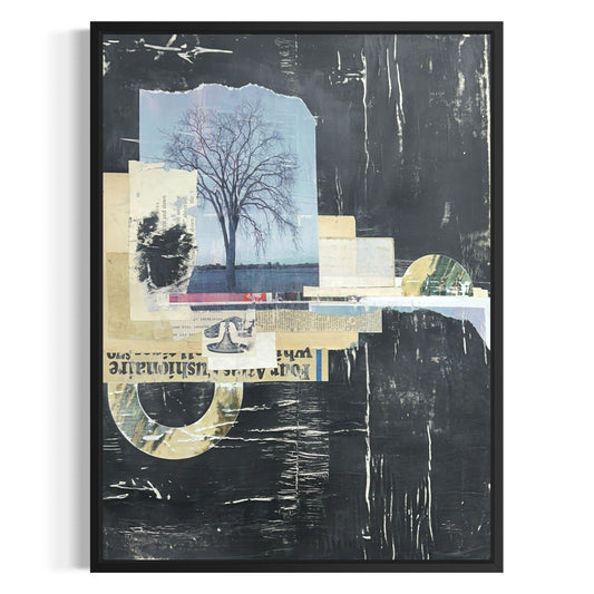 Original Mixed Media Modern Art Collage Painting 18x24 "Yapness" Signed