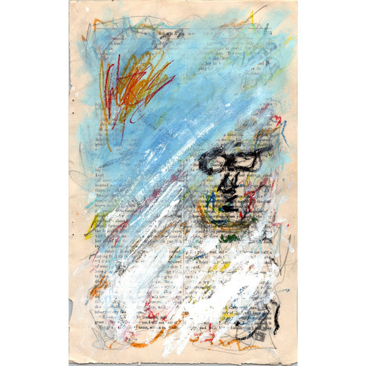 Original Abstract Modern Art Painting on Paper from 1878 Magazine #18 Signed