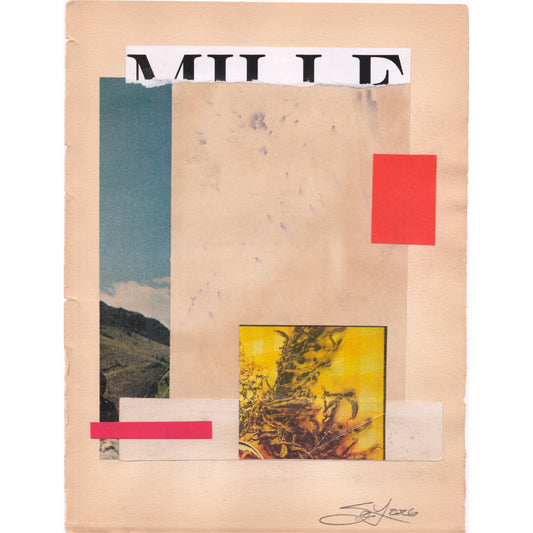 Original Mixed Media Modern Art Collage "Roborate" 5.75x7.5" Signed