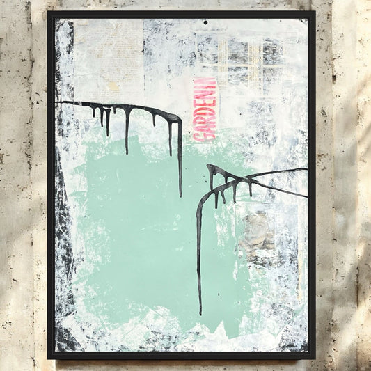 Original Mixed Media Abstract Modern Art Painting 18x24 "Gardenin" Signed