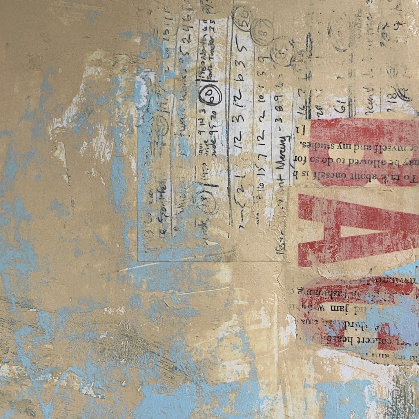 Original Mixed Media Abstract Modern Art Painting 18x24 "Renew Now" Signed
