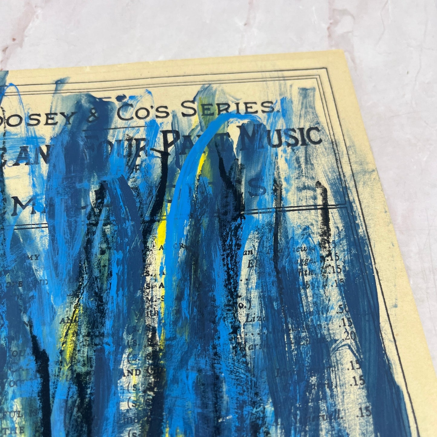 Original Abstract Art Painting "Danny Boy" On Sheet Music 7x10