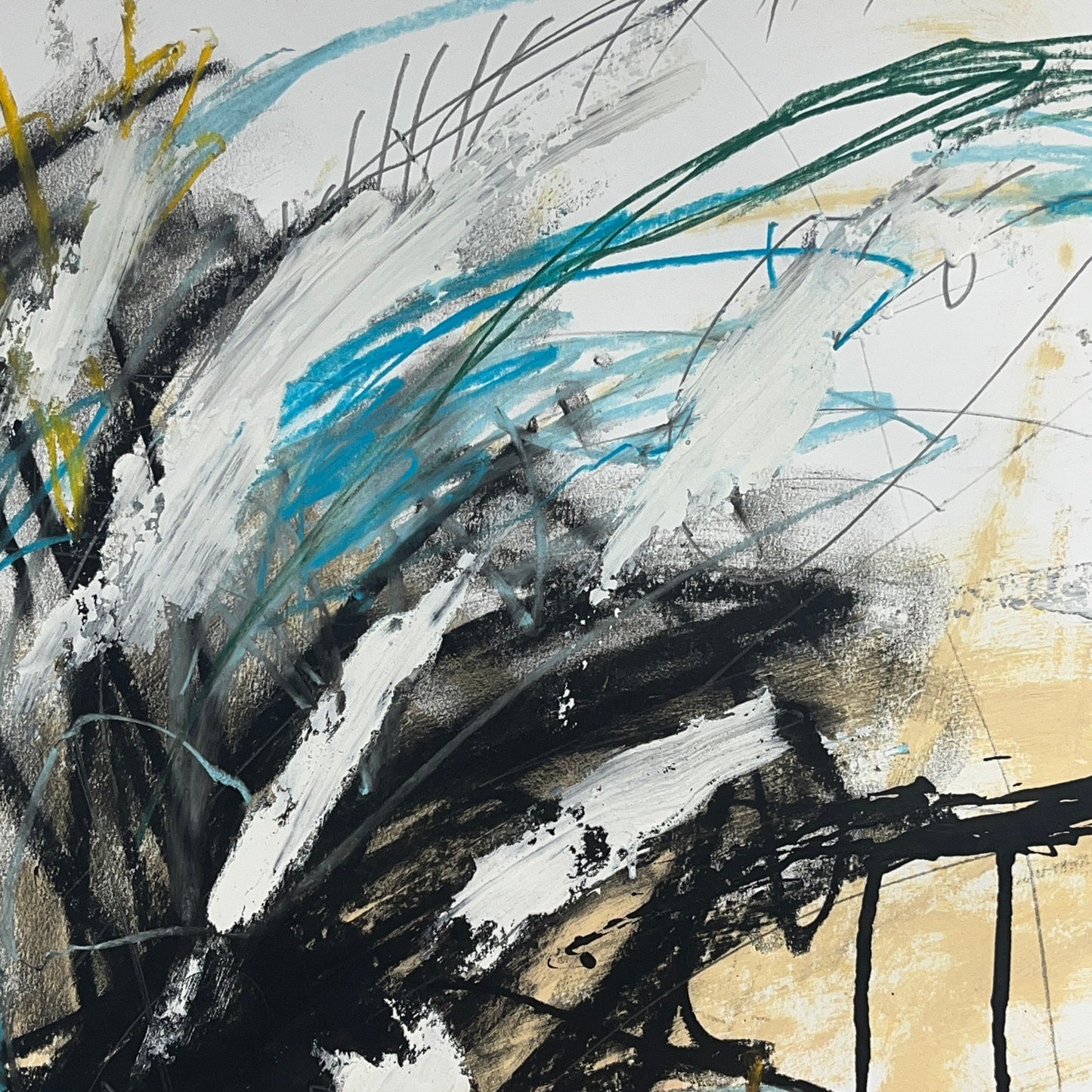 Original Mixed Media Abstract Modern Art Painting 18x24 "Affronté" Signed