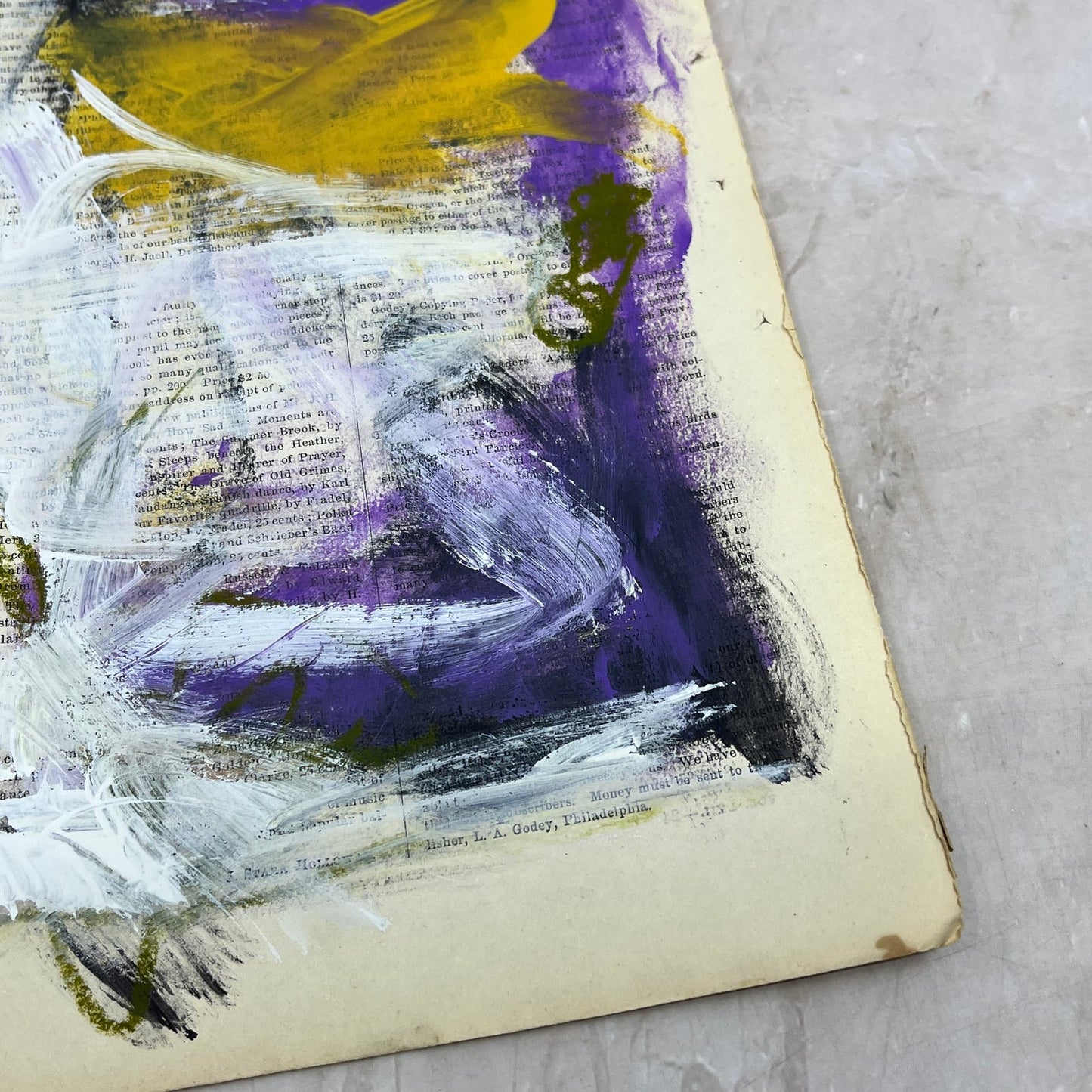 Original Mixed Media Abstract Art Painting 6x9.75” on 1861 Paper Signed #21