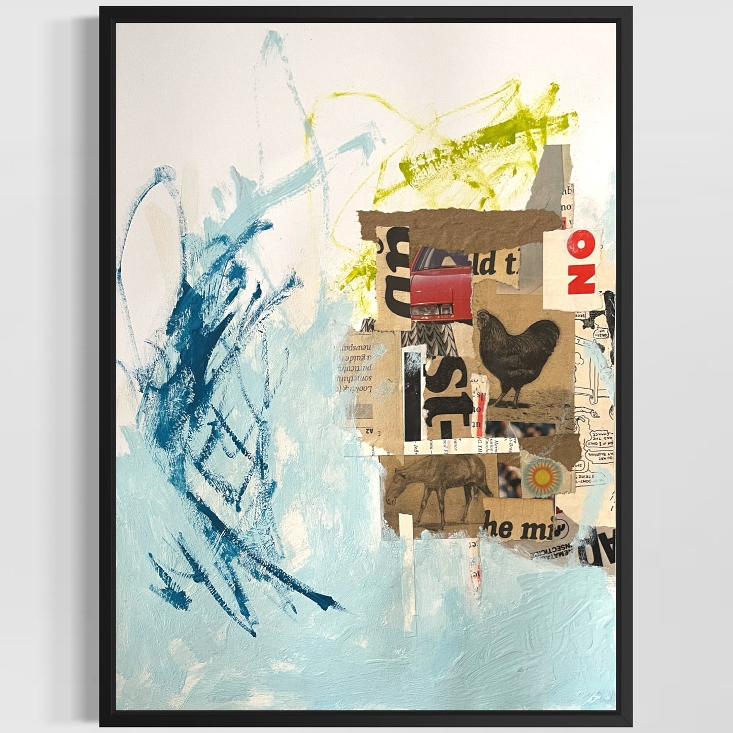 Original Abstract Modern Art Painting on Paper "Decession" #23 Signed