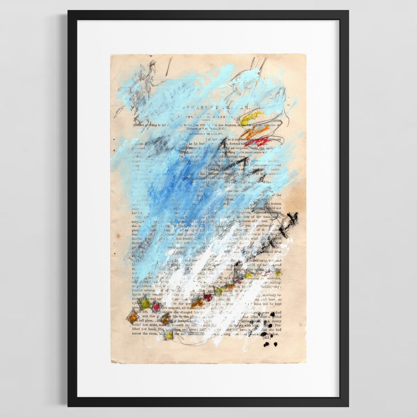 Original Abstract Modern Art Painting on Paper from 1878 Magazine #17 Signed