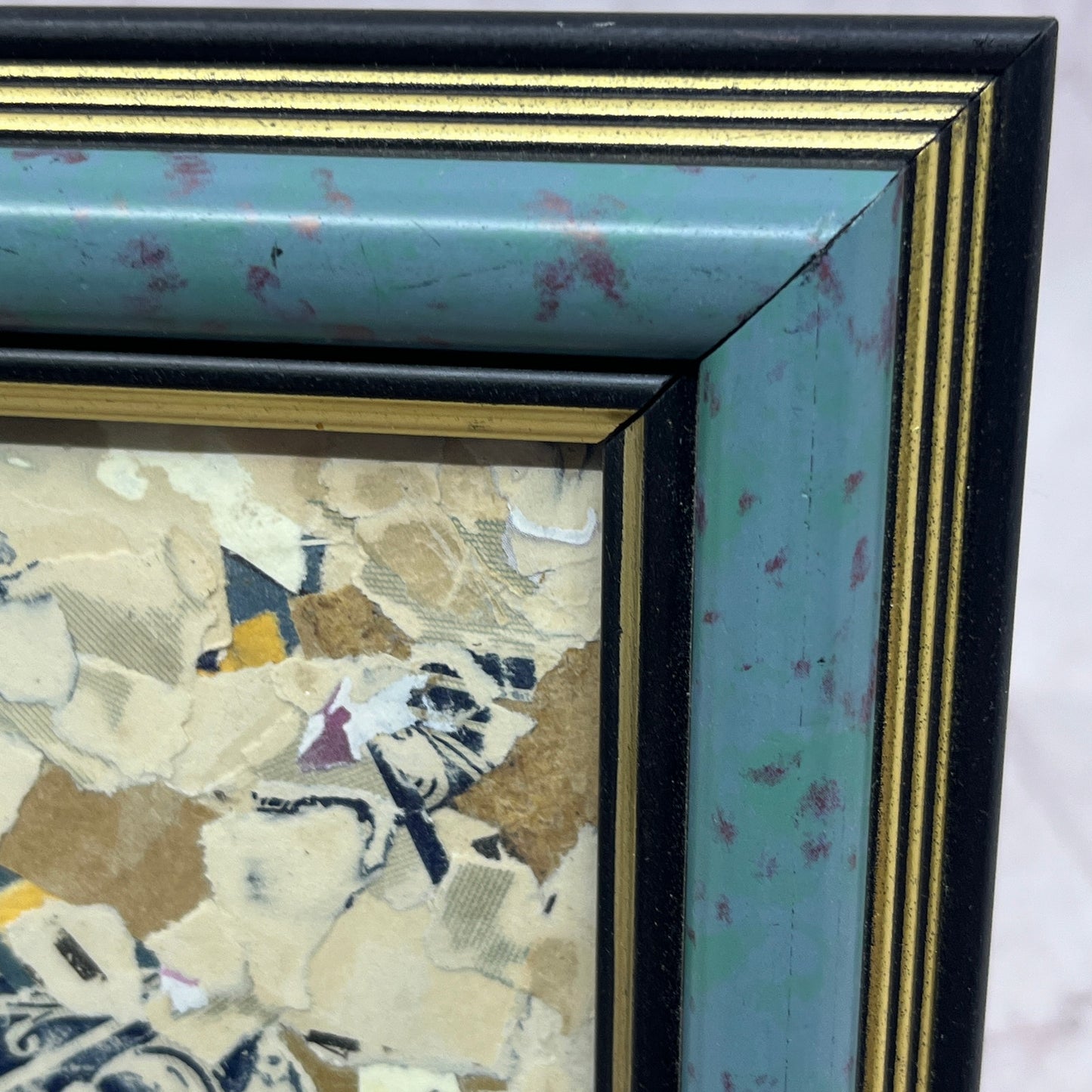 Original Framed Mixed Media Art Collage 5x7 "Periodic" TK3