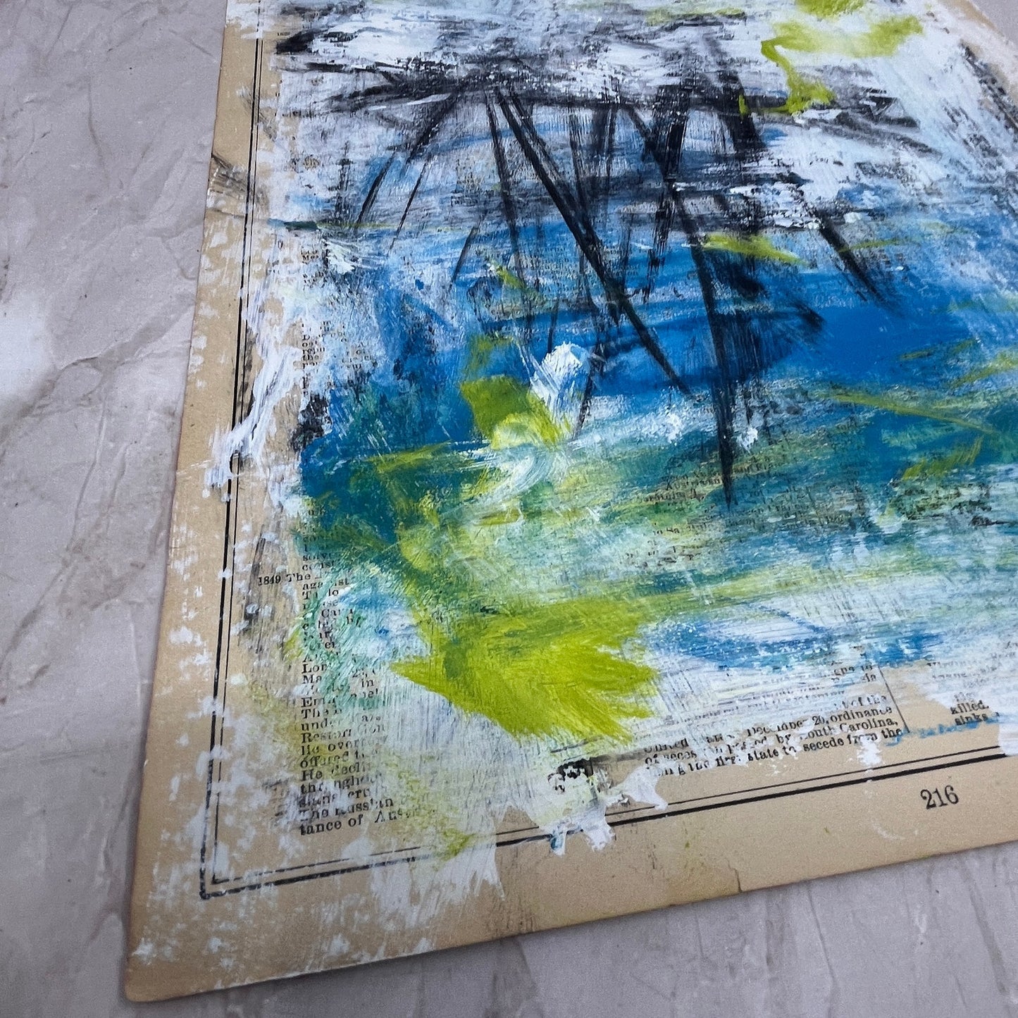 Original Mixed Media Abstract Art Painting "History of the Earth III"