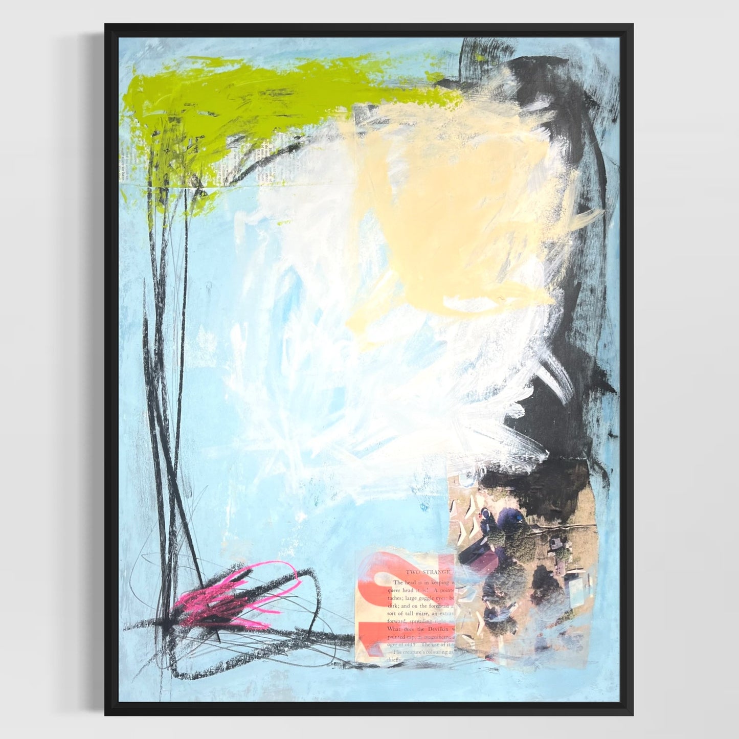 Original Mixed Media Abstract Modern Art Painting 18x24 "Sealine" Signed