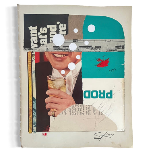 Original Mixed Media Modern Art Collage "Keelhaul" 9.25x11.75" Signed