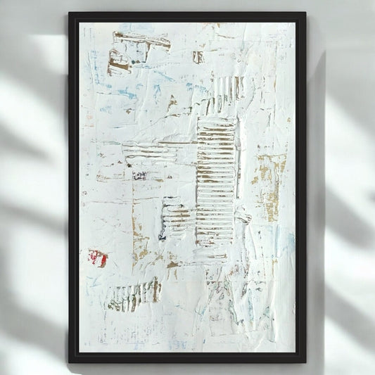 Original Framed Minimalist Modern Art Collage Painting 12x18 "Regulus"