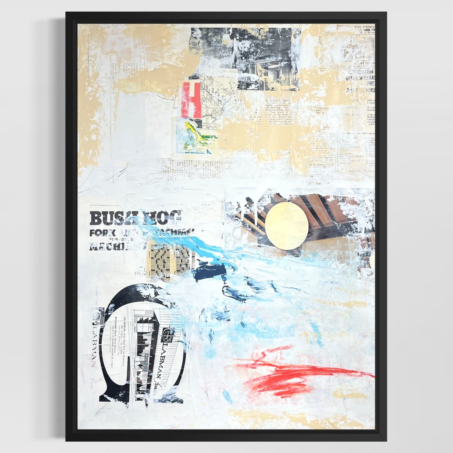 Original Mixed Media Abstract Modern Art Painting 18x24 "Bush Hog" Signed