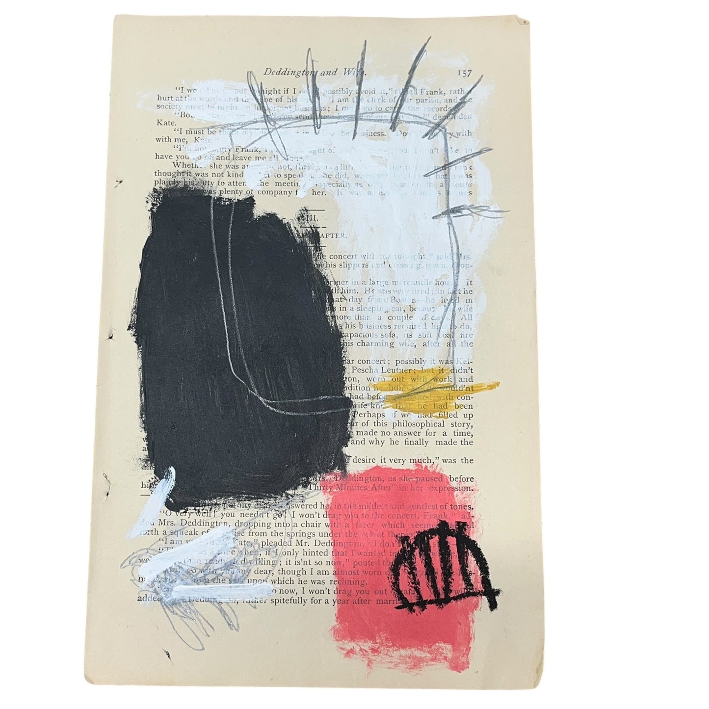 Original Abstract Modern Art Painting on Paper from 1875 Magazine #7 Signed