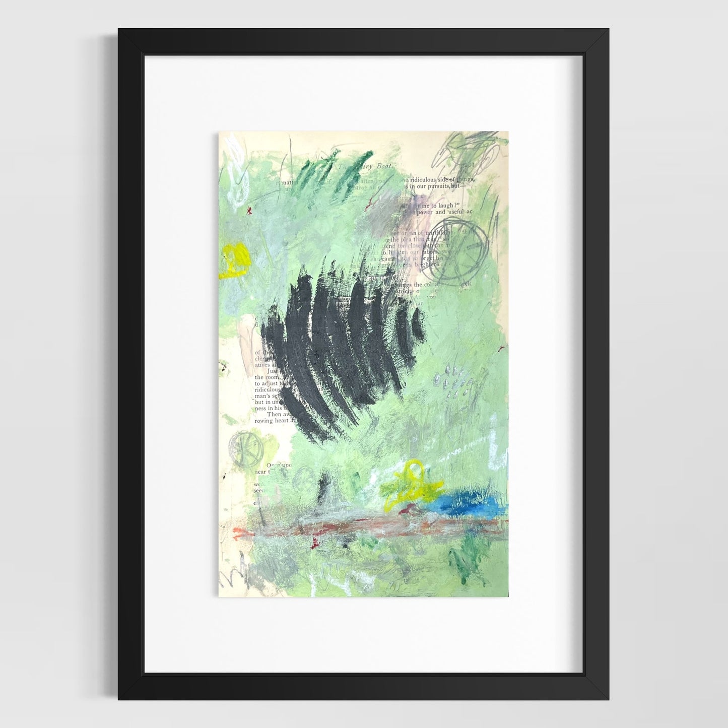 Original Abstract Modern Art Painting on Paper from 1875 Magazine #24 Signed