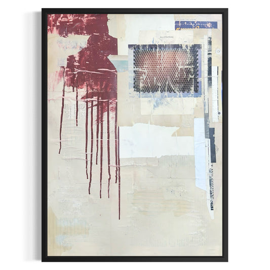 Original Mixed Media Modern Art Collage Painting 18x24 "Wimple" Signed