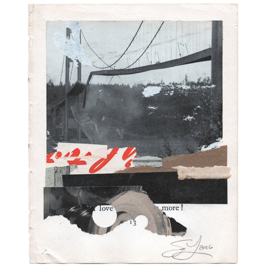Original Mixed Media Modern Art Collage "Cathexis" 5.25x6.75" Signed