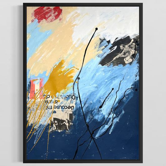 Original Mixed Media Abstract Modern Art Painting 18x24 "Surd" Signed