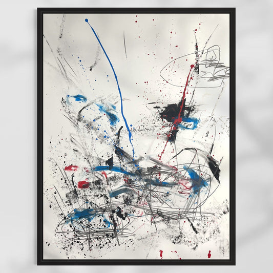 Original Mixed Media Abstract Modern Art Painting 18x24 "Assart" Signed