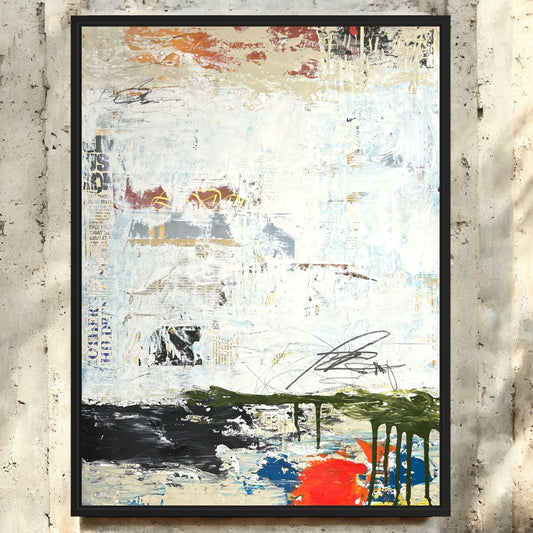 Original Mixed Media Abstract Modern Art Painting 18x24 "Zakuska" Signed
