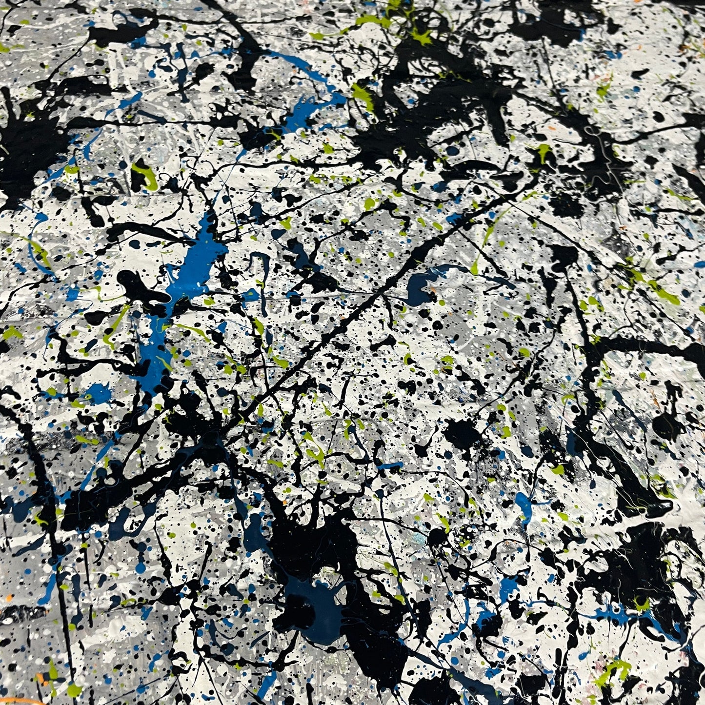 Original Huge Abstract Art Painting 48x48" 4ft On Faux Brick “Acid Rhythm”
