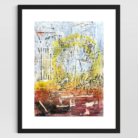 Original Minimalist Modern Art Collage Painting 8.5x11 "Barleycorn" Signed