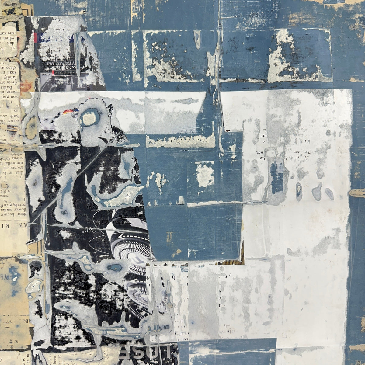 Original Mixed Media Modern Art Collage Painting 18x24 "Autography" Signed