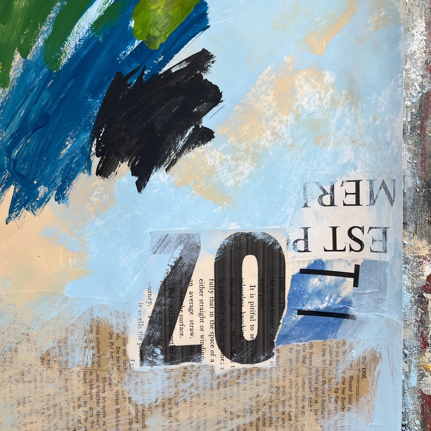 Original Mixed Media Abstract Modern Art Painting 18x24 "Thelemite" Signed