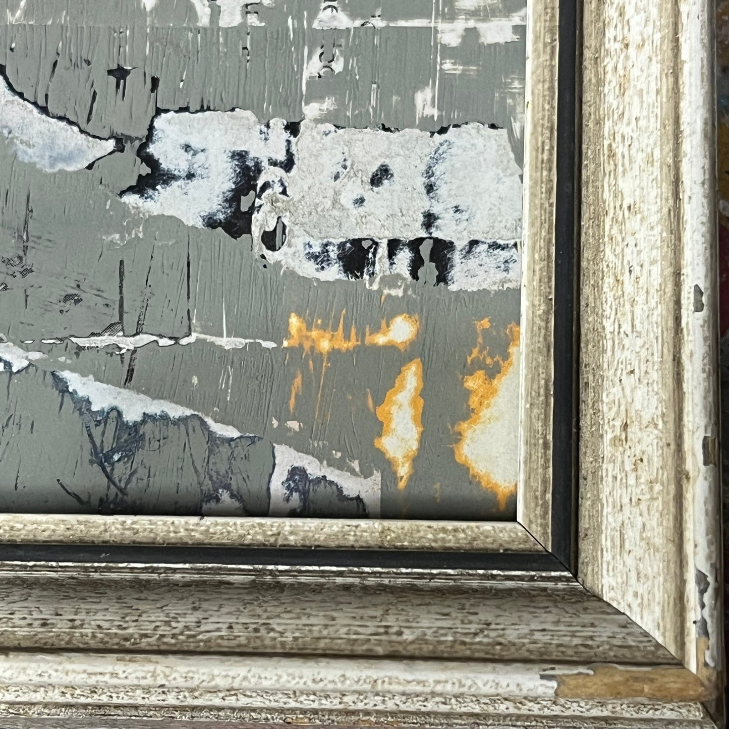 Original Framed Mixed Media Contemporary Art Collage 6x11 "Hallway"