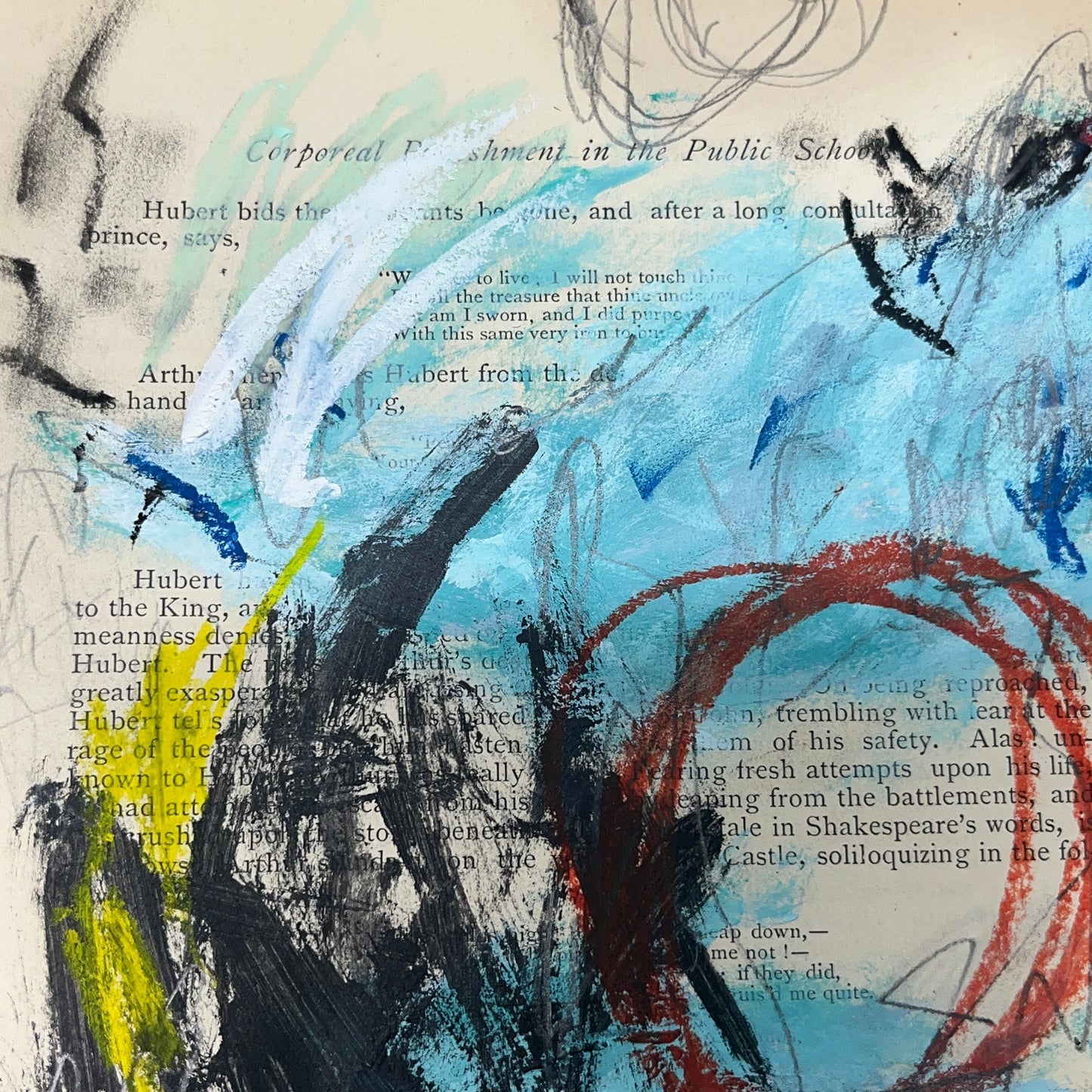 Original Abstract Modern Art Painting on Paper from 1875 Magazine #1 Signed