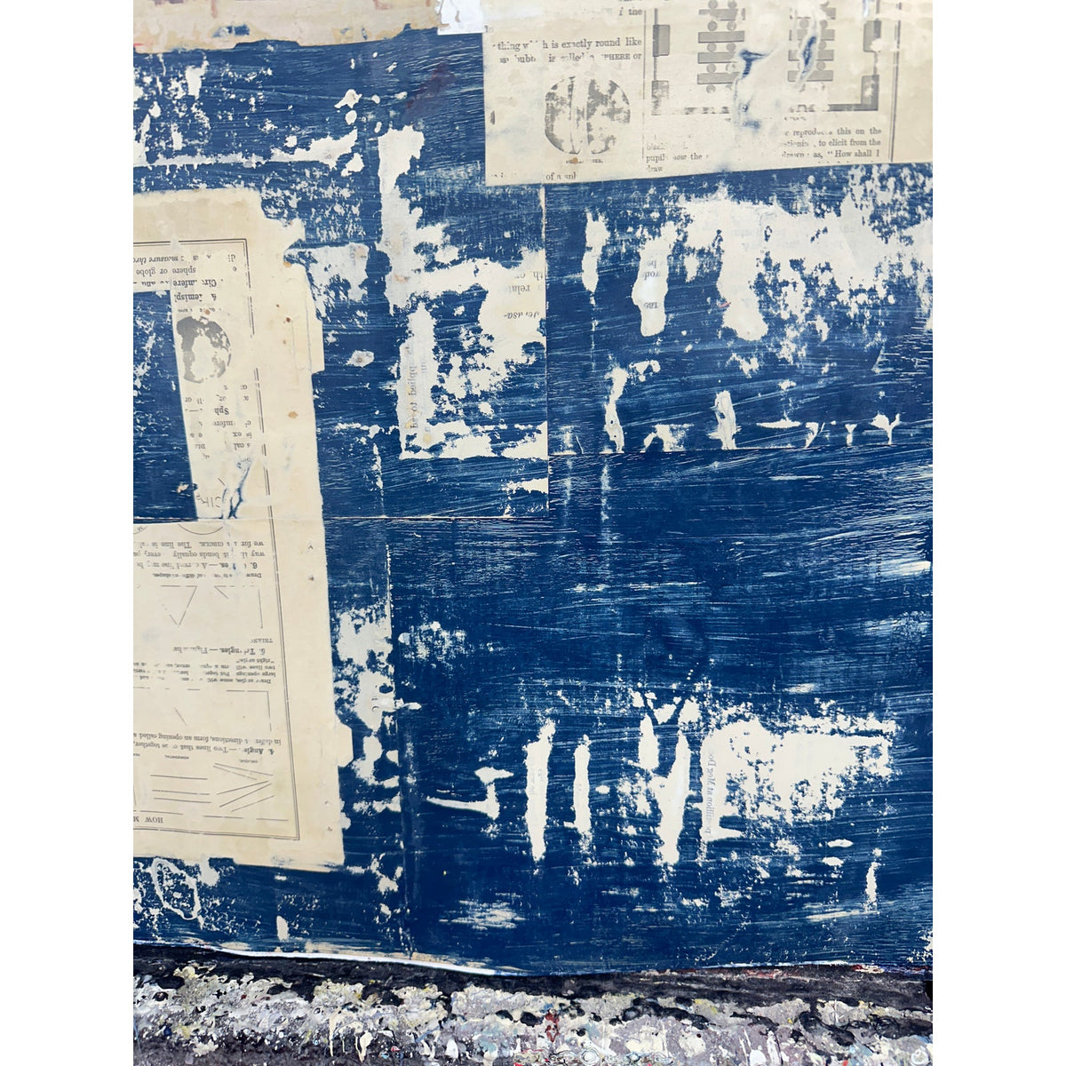 Original Mixed Media Modern Art Collage Painting 18x24 "Stramineous" Signed