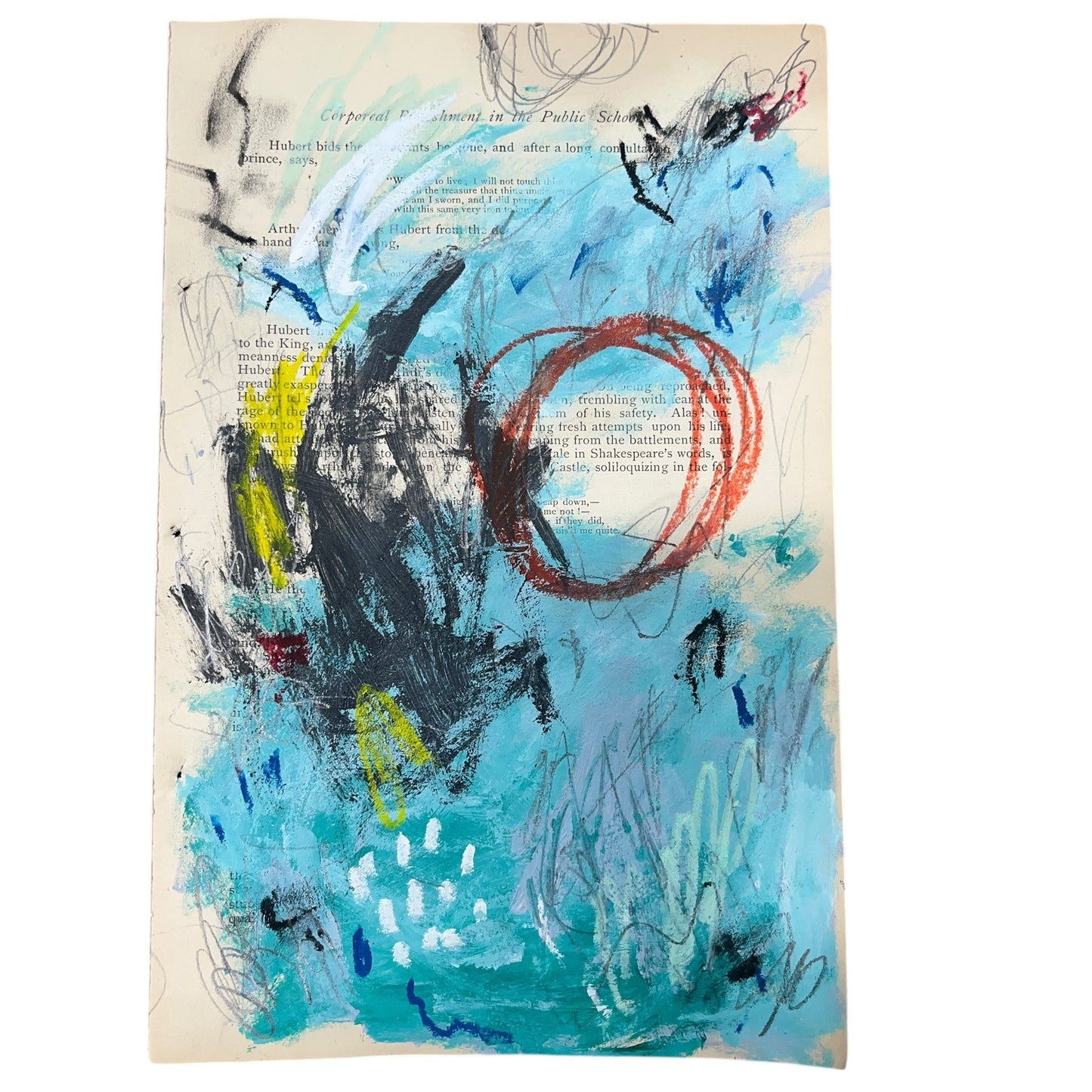 Original Abstract Modern Art Painting on Paper from 1875 Magazine #1 Signed