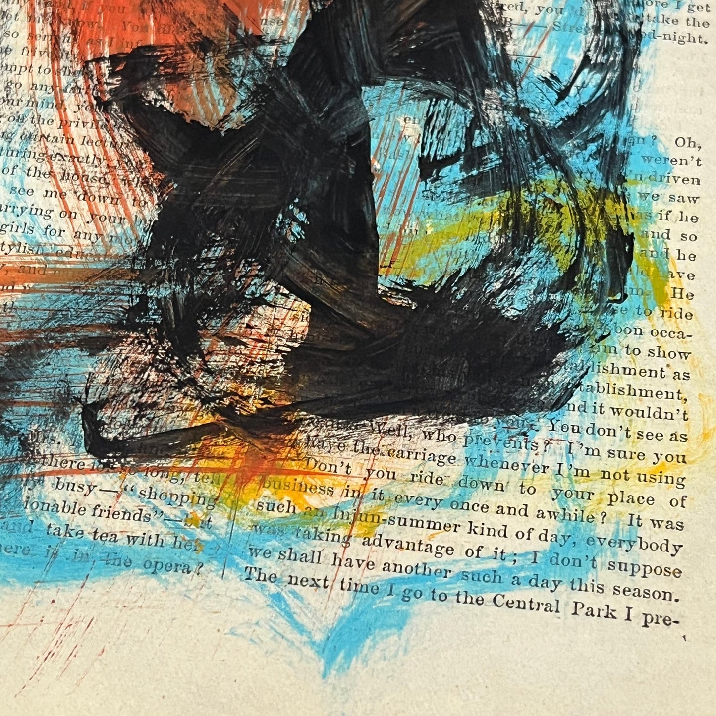 Original Mixed Media Abstract Art Painting 6x9.75” on 1861 Paper Signed #15